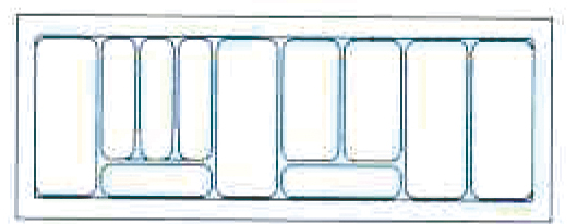 Besteckeinsatz Combi, zuschneidbar, silbergrau, 120er